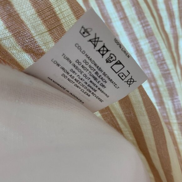 Faithfull The Brand Dress Small 100% Linen Stripe Lace Up Mini - Picture 13 of 16